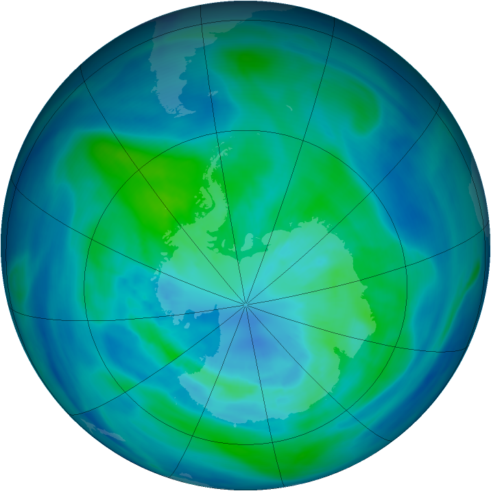 Antarctic ozone map for 28 March 2006
